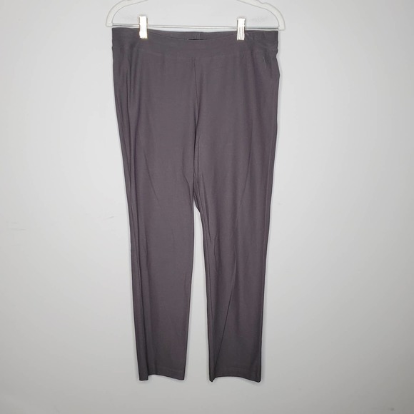 EILEEN FISHER Grey Washable Stretch Crepe Slim Fit Ankle Pants Sz Small S - Picture 2 of 8